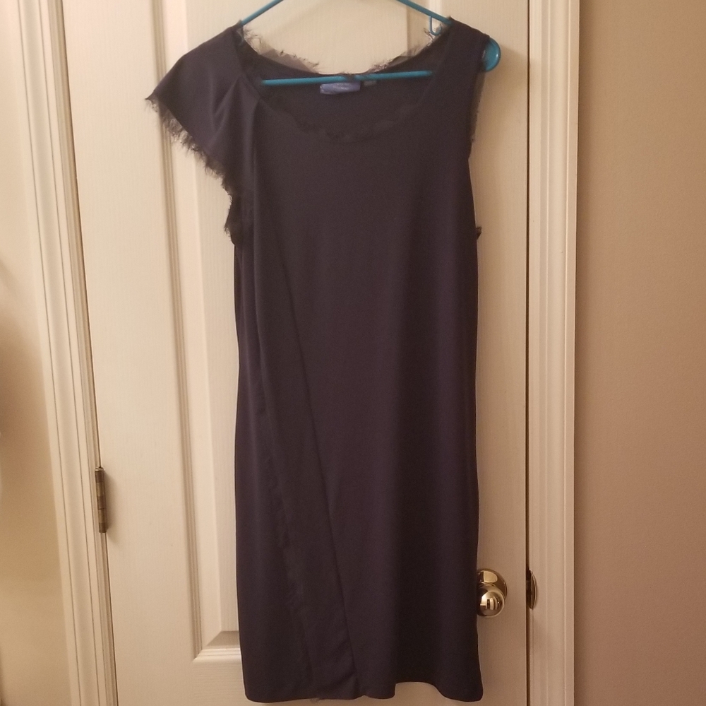 Vera Wang navy blue asymmetrical dress